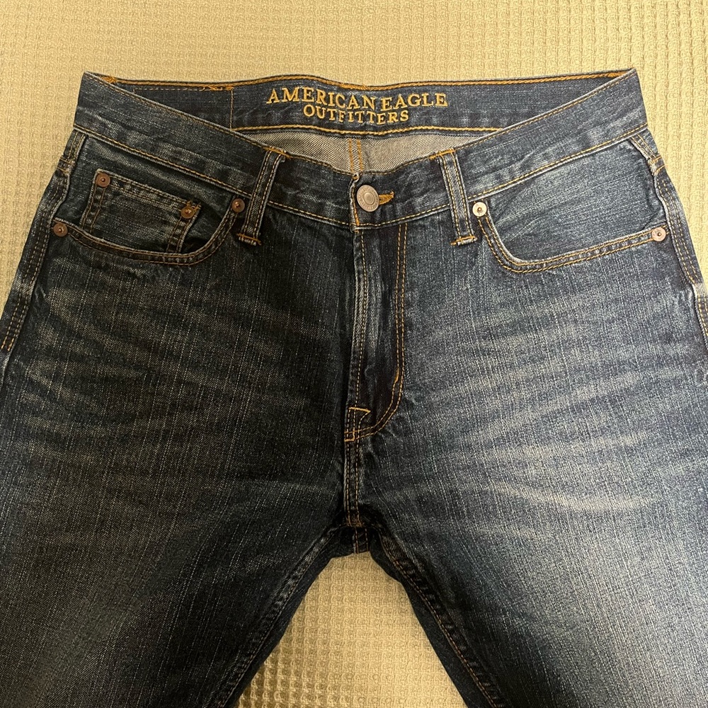 American Eagle Vintage Wash Jeans New 30W 36L Slim Straight